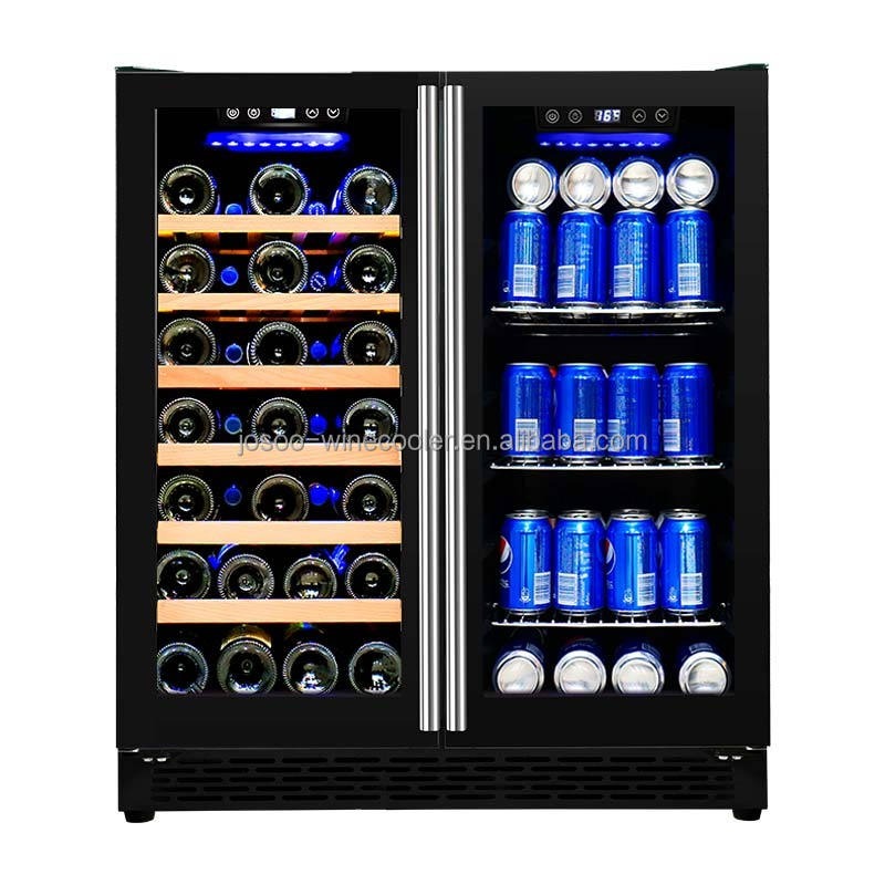Wine Beer Dual Zone - Airo 120V 66本収納 ワイン＆飲料クーラー ダブルガラスドア冷蔵庫 ビール冷蔵庫