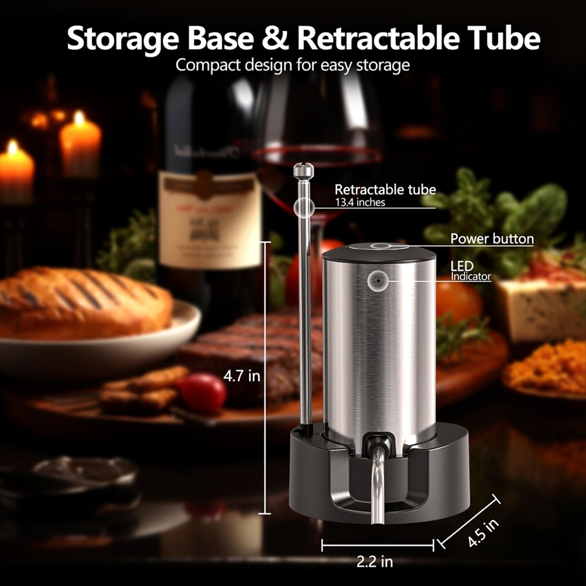 Decanter Aerator Set - ETRT 電動ワインエアレーター ワインデカンターセット 充電式 自動ワインディスペンサー ワインポーラー