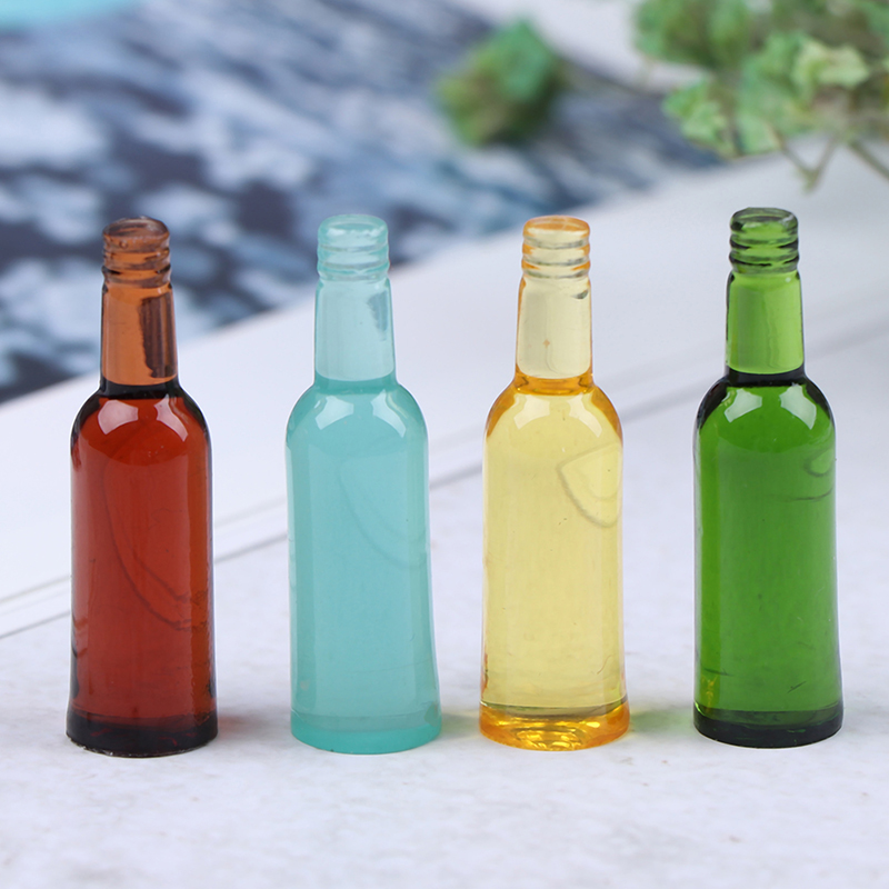 Wine Beers - 6 個 1:12 ドールハウスミニチュアビールワインドリンクボトル人形キッチンアクセサリー子供のための創造的な遊び