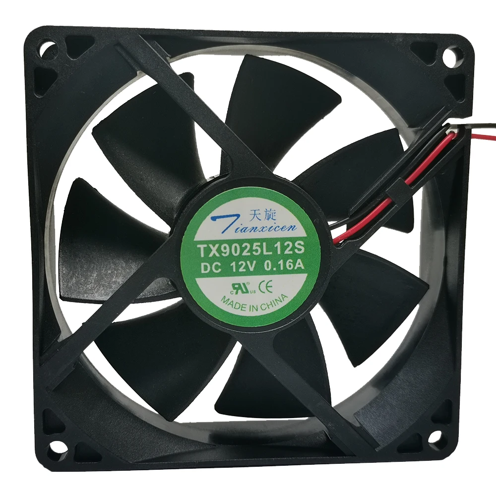 Wine Beer Cooler - サーモスタットキャビネット冷却ファン、2線式ワインキャビネット冷蔵庫、tx9025l12s、dc 12v、0.16a、9cm、9025、9cm、新しい