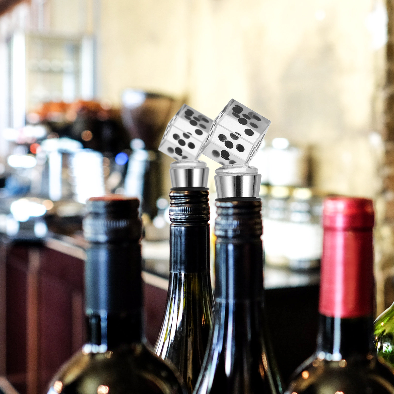 Wine Bottle Size - 透明なワインボトルストッパー、気密性があり鮮度を保ち、ミニマリストで洗練された外観、様々なボトルサイズに対応、パーティー・ホリデーに最適