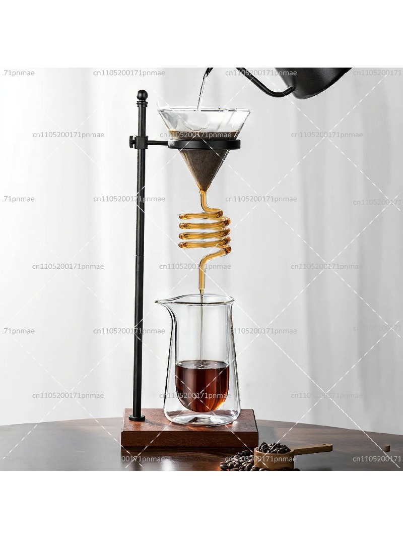 Decanter Aerator Set - エレガントなスパイラルガラス製コーヒードリッパーセット、赤ワインエアレーターデカンター＆冷却カップブリューワーファンネル付き