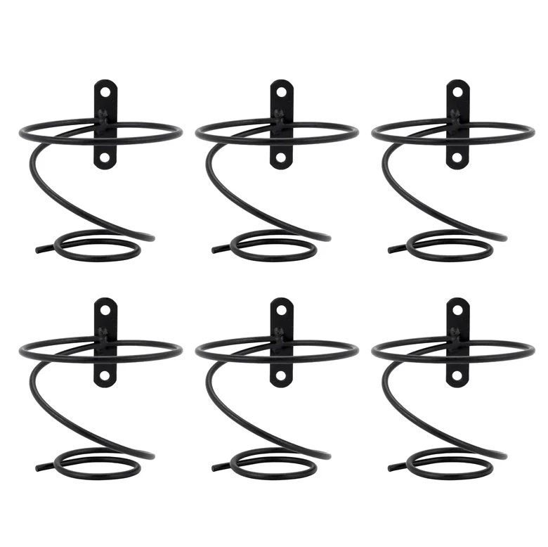 Wine Rack Wall Mount - ネジ付き壁掛けワインラック、赤ワインボトルディスプレイホルダー、金属製ハンギングワインラックオーガナイザー、6個入りパック
