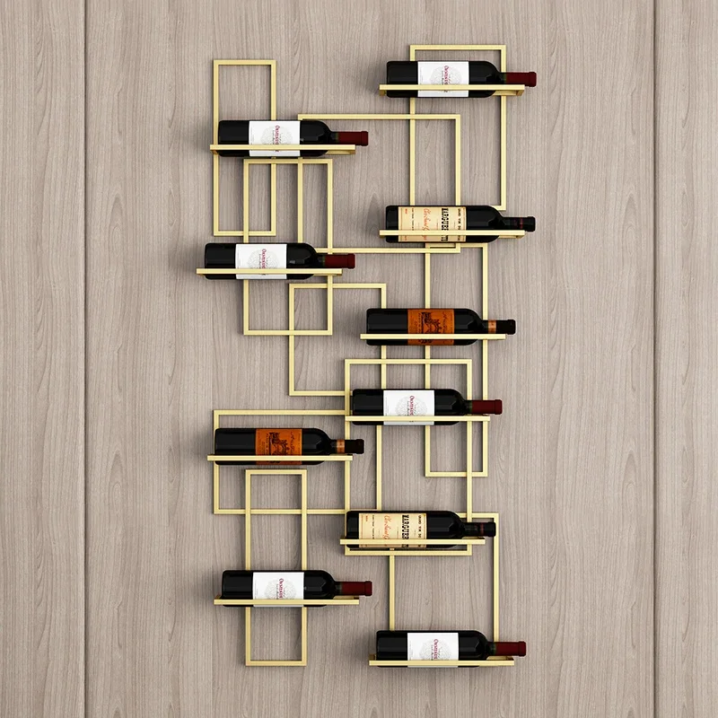 Wine Rack Wall Mount - ヨーロッパスタイルの壁掛けワインラック装飾的なフェイクゴールドメタルグラスハンガー省スペースホームバー収納オーガナイザー