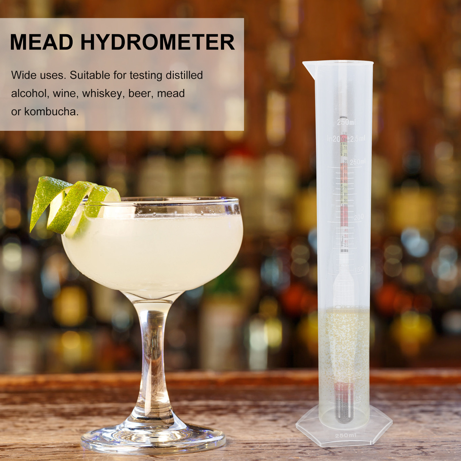 Wine Beer And Mead - 1セット トリプルスケール比重計キット テストジャー付き ワイン、ビール、ウイスキー、ミード、コンブチャ、リキュール醸造、ホームブリューイング用品用