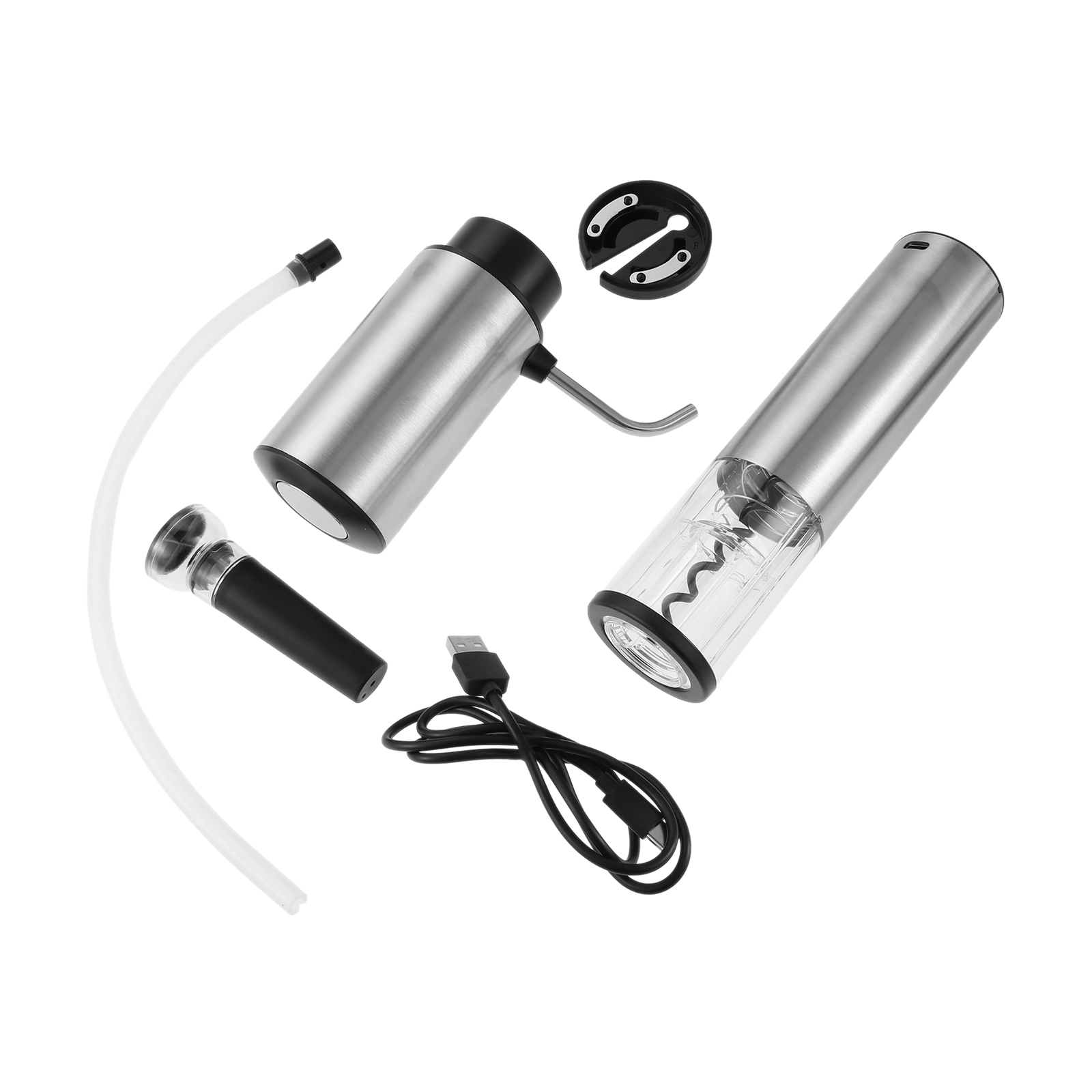 4-in-1電動ワインオープナーギフトセット、充電式ステンレ - Decanter Aerator Set のレビューと価格