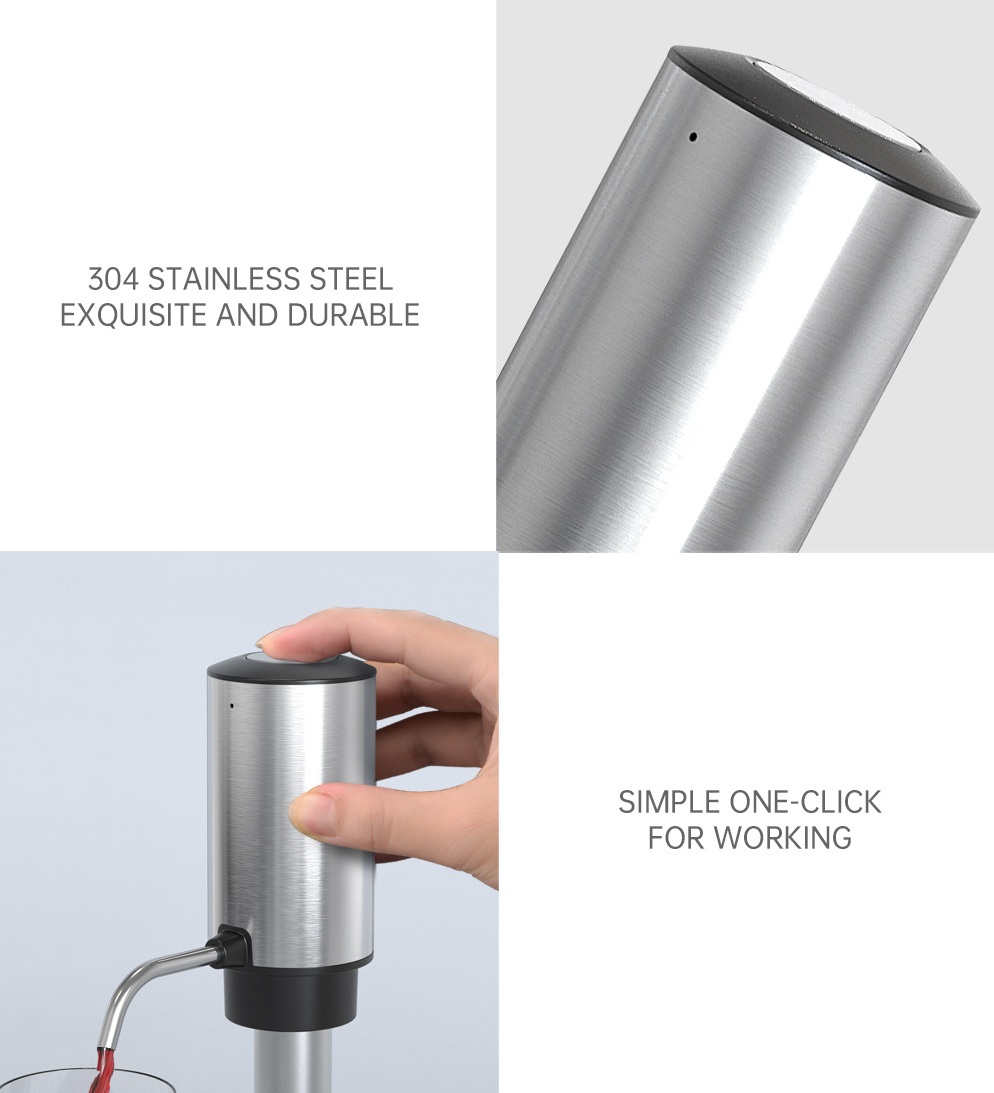 4-in-1電動ワインオープナーギフトセット、充電式ステンレ - Decanter Aerator Set のレビューと価格
