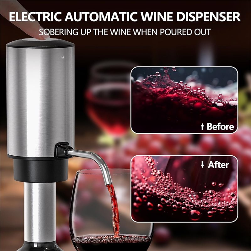 A84G-電動ワインオープナー 4-in-1 充電式ワインエ - Decanter Aerator Set のレビューと価格