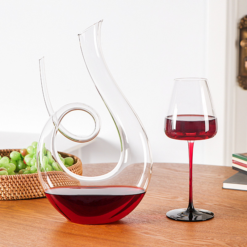 赤ワインスワンエアレーターセット,手吹きデカンター,カラフ, - Decanter Aerator Set のレビューと価格