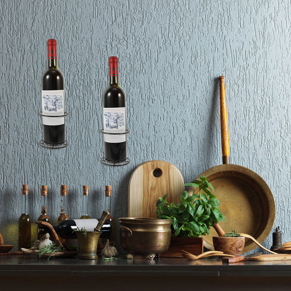 壁掛けワインラック シングルボトルホルダー 頑丈な金属製 壁 - Wine Rack Wall Mount のレビューと価格