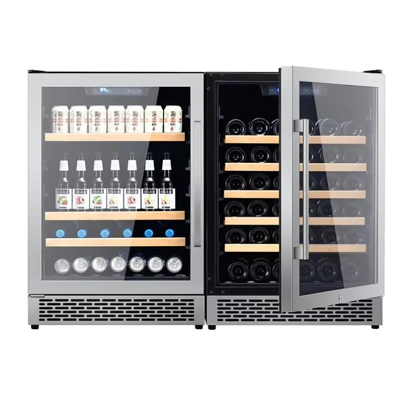 48本収納 ワインクーラー デュアルガラスドア ビールクーラ - Wine Beer Dual Zone のレビューと価格