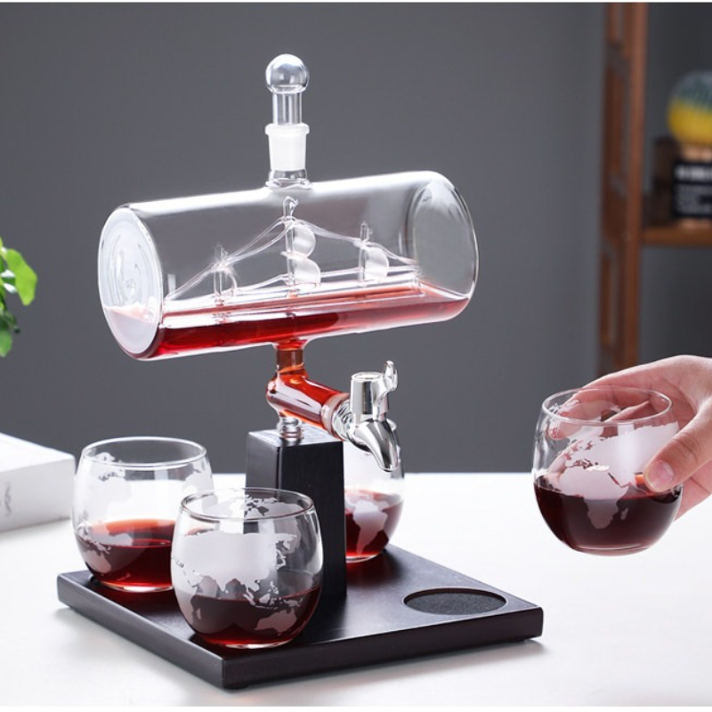 強化ガラスワインデカンタ家庭用エアレータータップ付きクリエイ - Decanter Aerator Set のレビューと価格