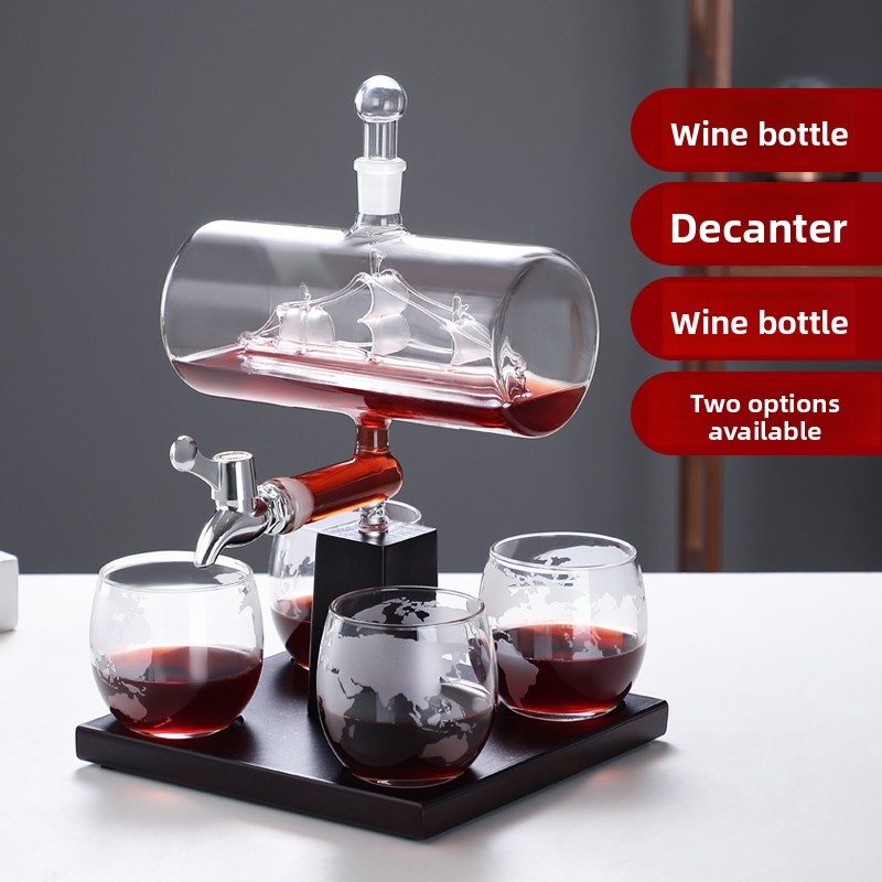 強化ガラスワインデカンタ家庭用エアレータータップ付きクリエイ - Decanter Aerator Set のレビューと価格