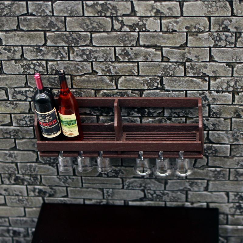 1 セットドールハウスシミュレーション壁掛けワインカップラッ - Wine Rack Wall Mount のレビューと価格