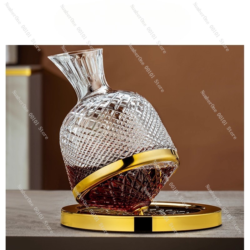 高級クリスタルワインデカンタセット、転倒防止回転台付き、スム - Decanter Aerator Set のレビューと価格