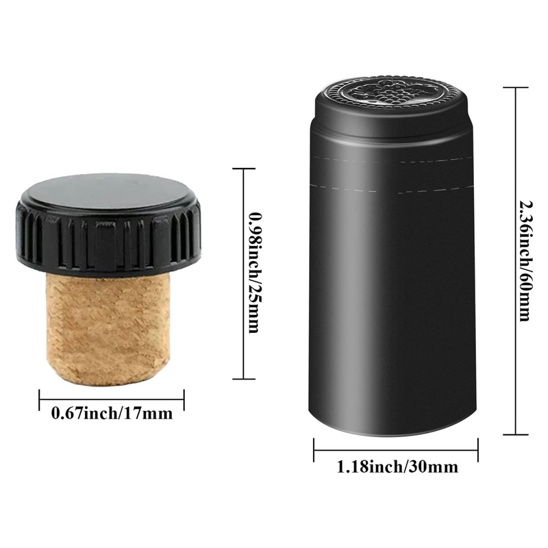 キャップスラップワインボトルシール50個入り ブラックPVC - Wine & Beer Emporium のレビューと価格