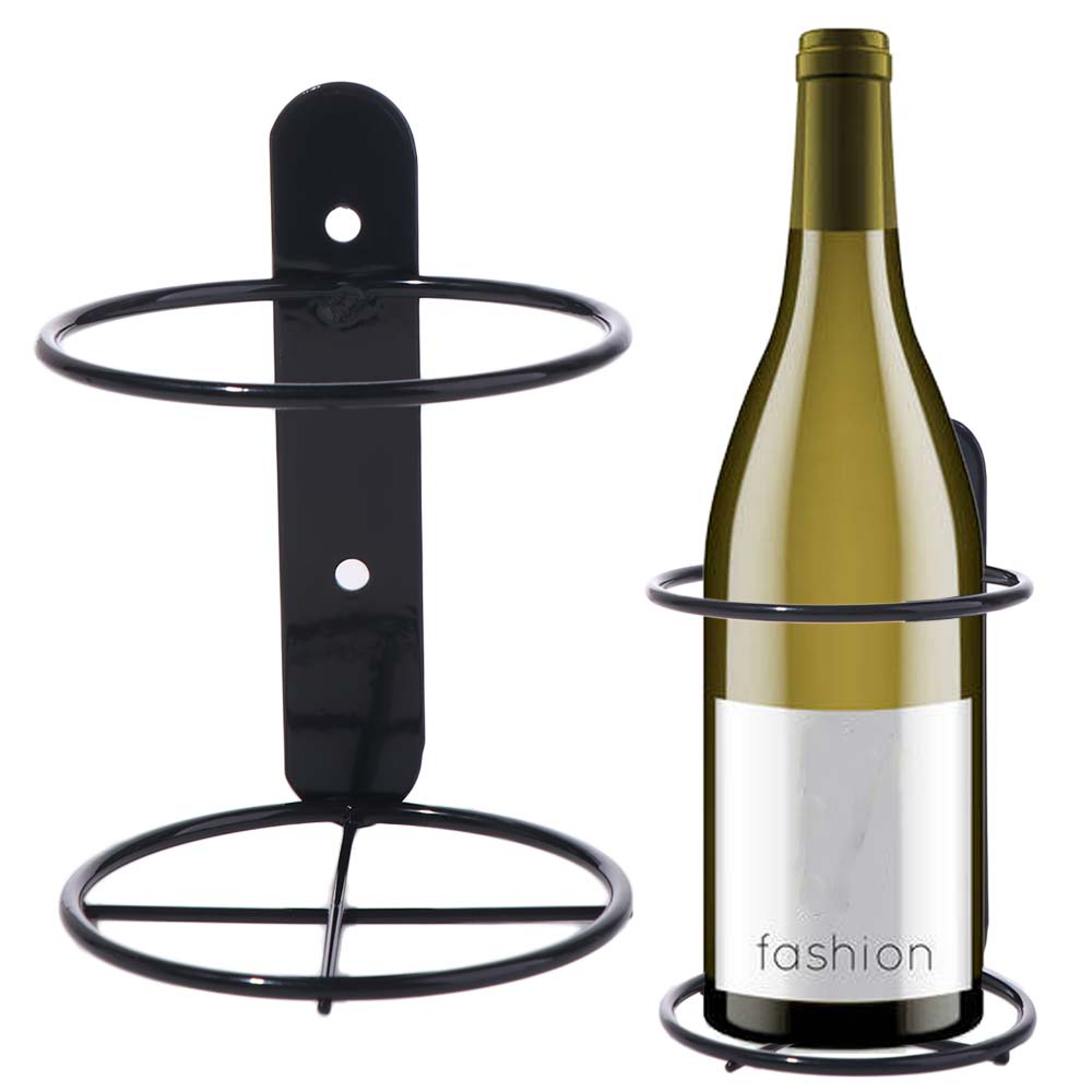 鉄製壁掛けワインボトルホルダー シンプルな黒色 シングルボト - Wine Rack Wall Mount のレビューと価格