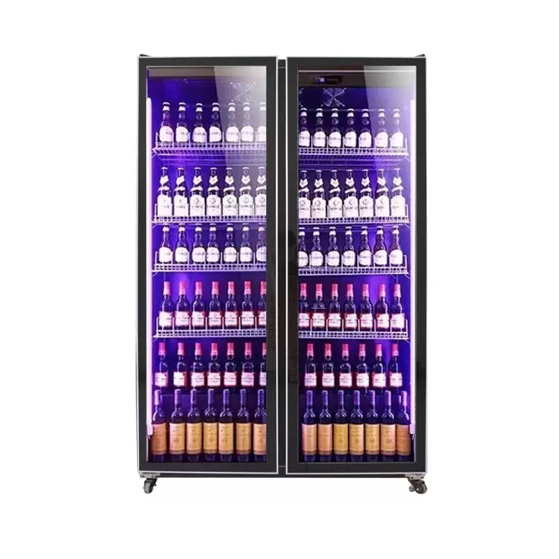 両開きエアコン付き冷蔵庫飲料陳列キャビネット調整可能棚ワイン - Wine Beer Dual Zone のレビューと価格
