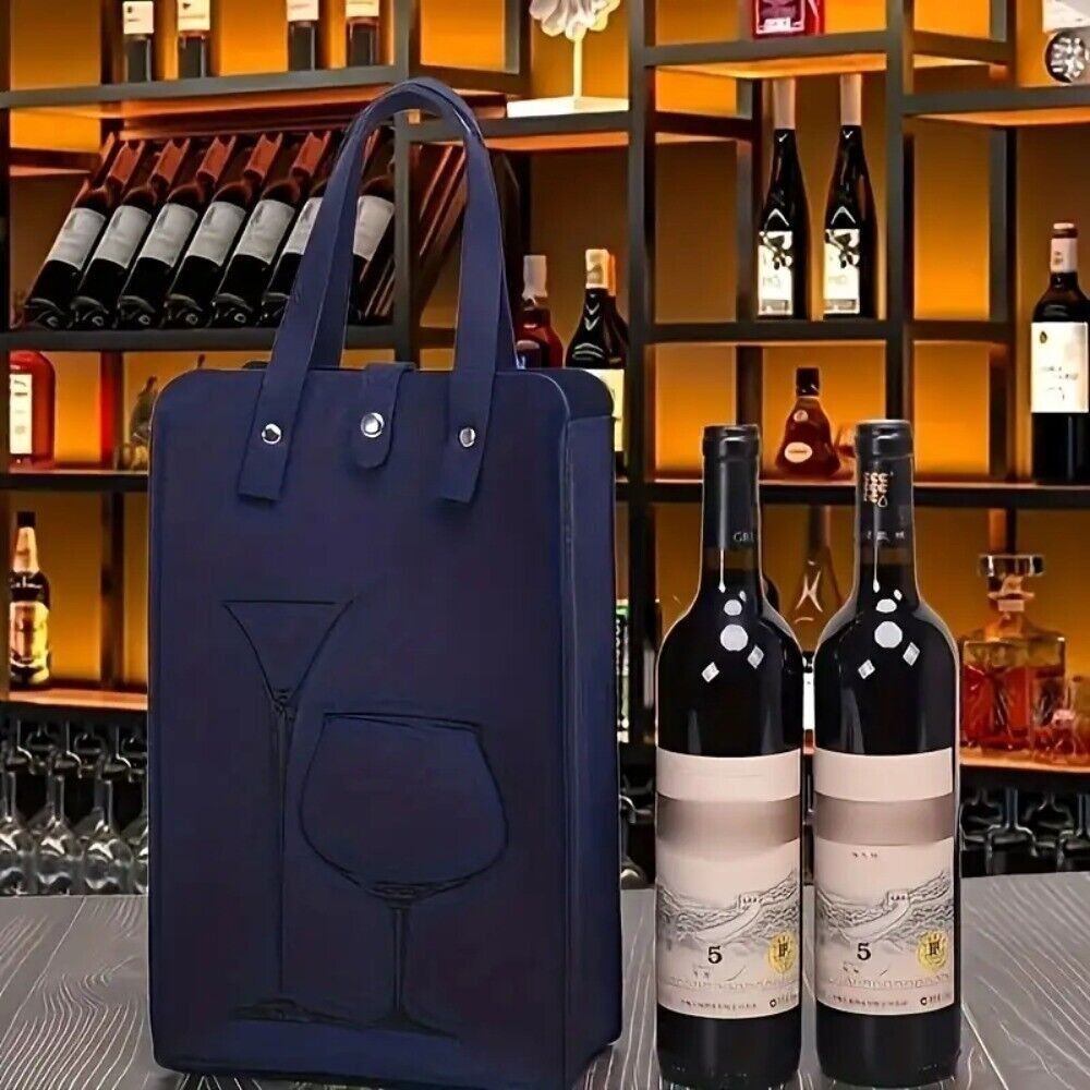高品質フェルト製赤ワインバッグ、ダブルハンドル付きワインギフ - Wine & Beer Emporium のレビューと価格