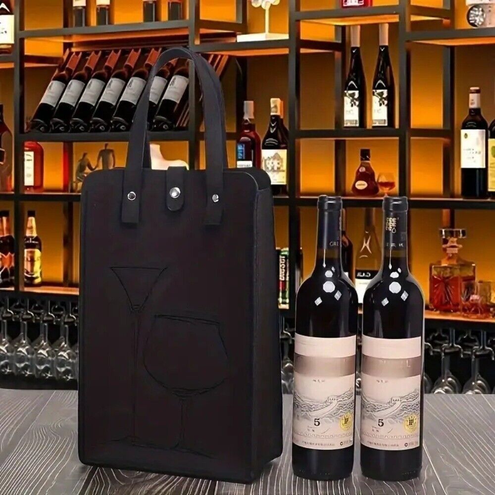 高品質フェルト製赤ワインバッグ、ダブルハンドル付きワインギフ - Wine & Beer Emporium のレビューと価格
