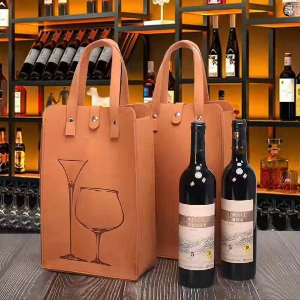 高品質フェルト製赤ワインバッグ、ダブルハンドル付きワインギフ - Wine & Beer Emporium のレビューと価格