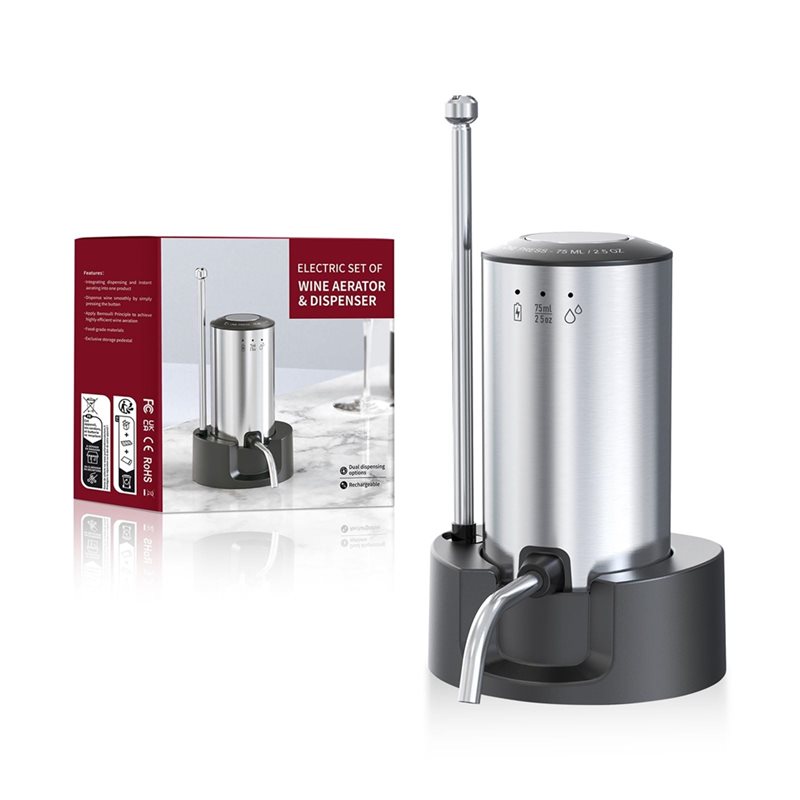 プレミアムアップグレードワインエアレーター 電動ワインデカン - Decanter Aerator Set のレビューと価格