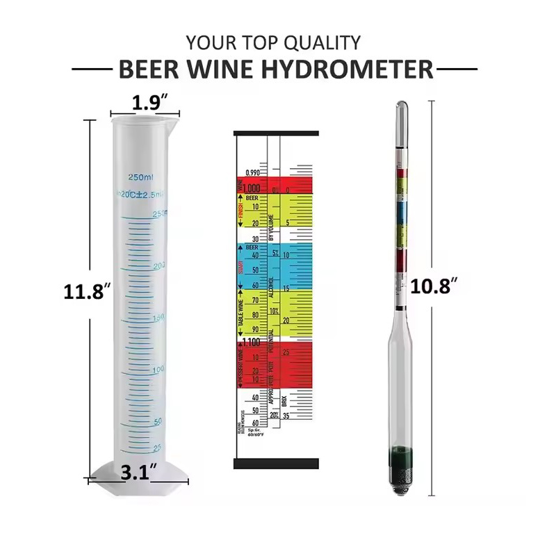 比重計テスター & 250 ml 測定ボトル、ワイン、ビール - Wine Beer And Mead のレビューと価格