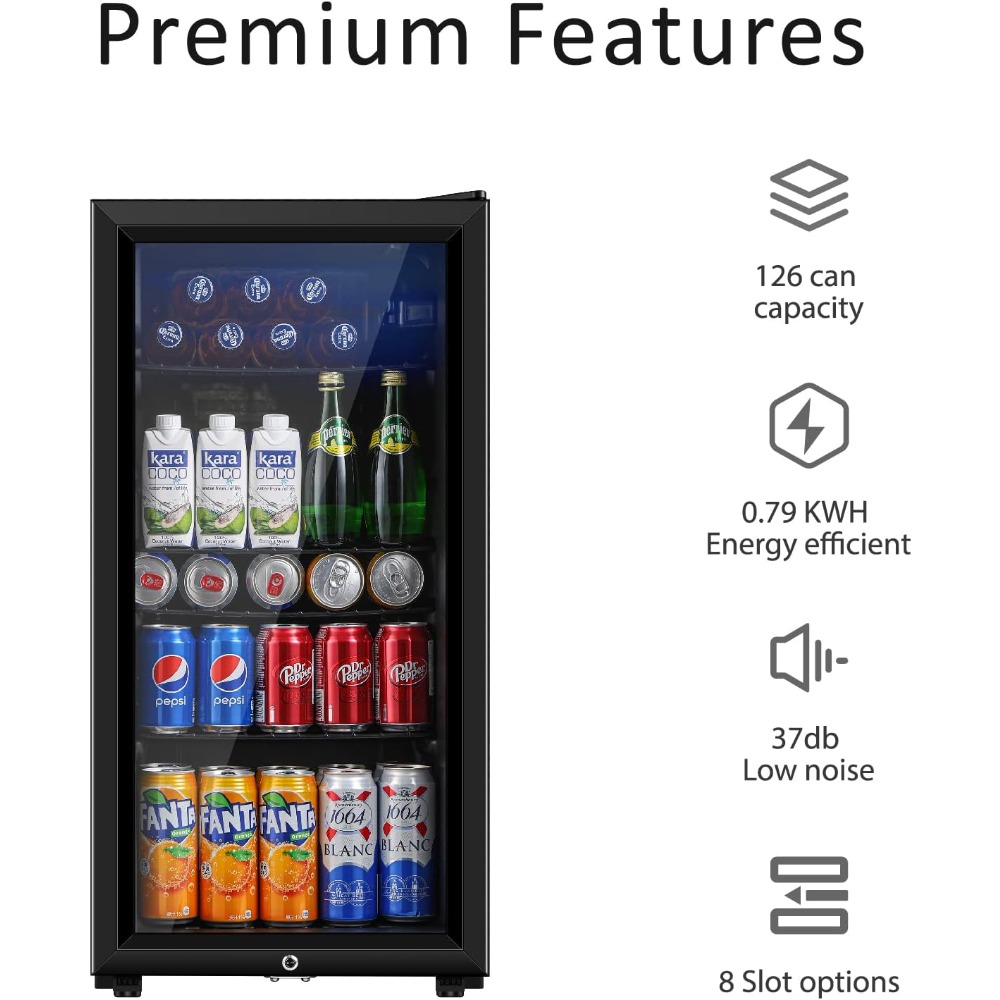 飲料冷蔵庫、3.2立方フィートのミニ冷蔵庫、ソーダ、ビール、 - Wine Beer Cooler のレビューと価格
