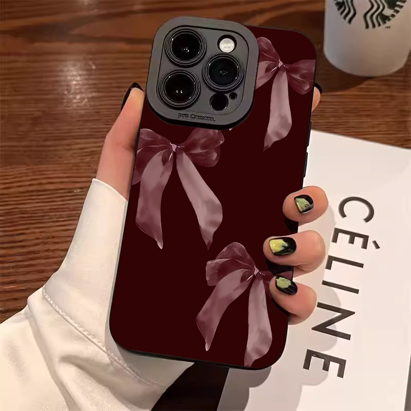 ワインレッドの蝶結び柄ソフトフォンケース、Samsung G - Wine & Beer Emporium のレビューと価格