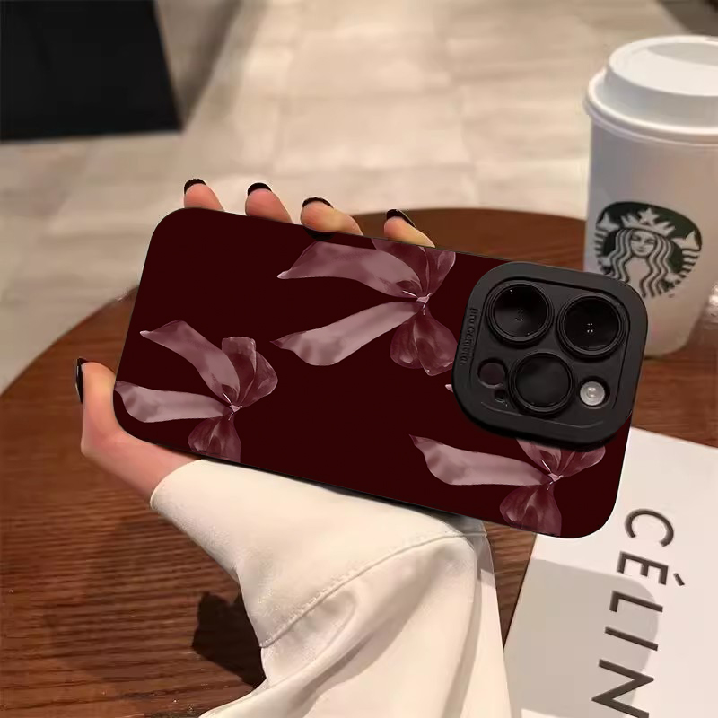 ワインレッドの蝶結び柄ソフトフォンケース、Samsung G - Wine & Beer Emporium のレビューと価格