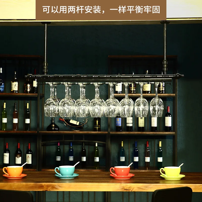 ヴィンテージブロンズ黒鉄金属鋳造天井ハング逆さまワインゴブレ - Wine Rack Wall Mount のレビューと価格