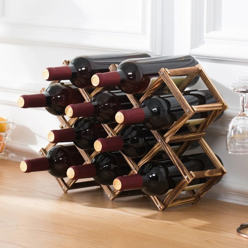 積み重ね可能なワイン収納棚 3、5、6、10 ボトル木製ワイ - Wine Rack Wall Mount のレビューと価格