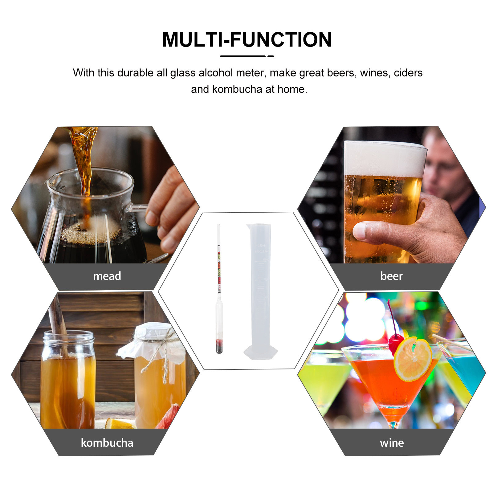 1セット トリプルスケール比重計キット テストジャー付き ワ - Wine Beer And Mead のレビューと価格