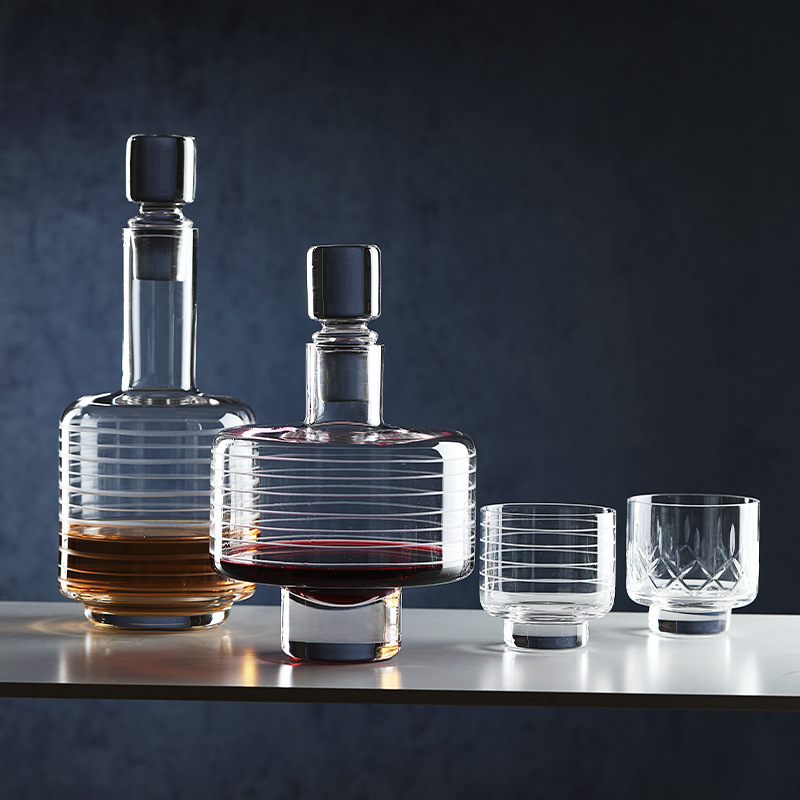 モダンなミニマルテクスチャクリスタルリカーキット、洗練された - Decanter Aerator Set のレビューと価格